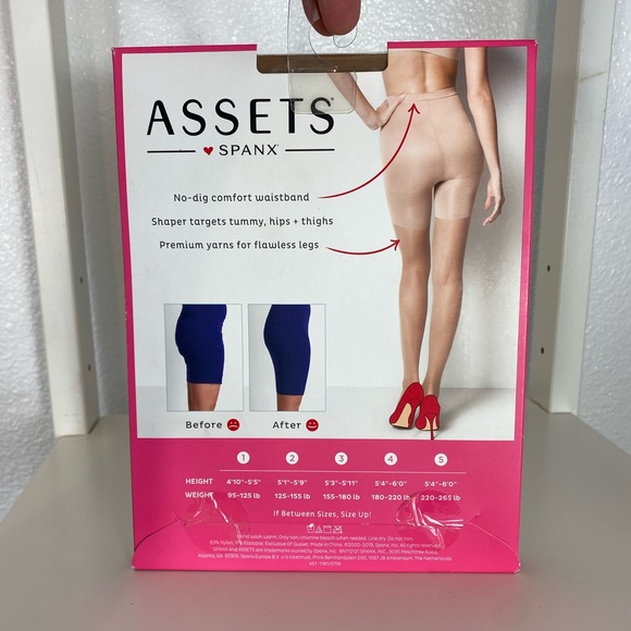 Spanx Assets Shaping Sheers Size 3 Full Length Pantyhose Shaper Airbrushed Look - Picture 2 of 10